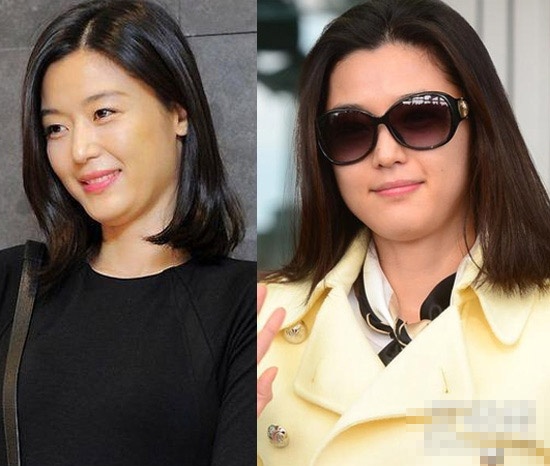 Tuy thân hình gầy nhưng phần cằm của mỹ nhân xứ Hàn Jeon Ji Huyn cũng 