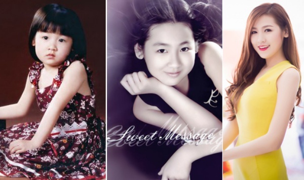 Á hậu Dương Tú Anh với vẻ đẹp bầu bĩnh thời ấu thơ.