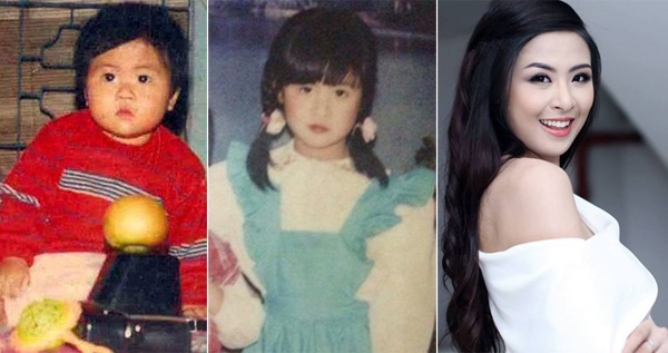 Hoa hậu Ngọc Hân với nét bụ bẫm. Khó ai tin rằng cô bé tròn trịa sau này sẽ trở thành Hoa hậu Việt Nam