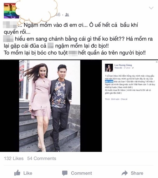 Vì chiếc váy mà Lưu Hương Giang phải chịu tổn thương