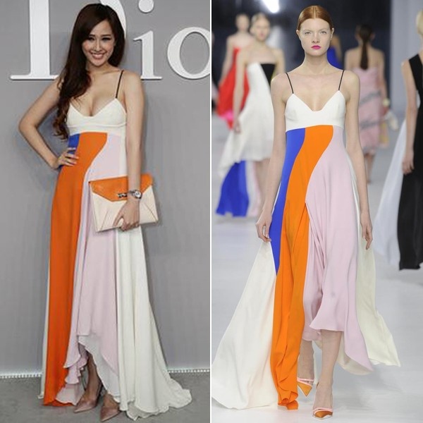 Chiếc slip-dress đến từ thương hiệu Dior vốn rất nhã nhặn và tinh tế. Tuy nhiên, Mai Phương Thúy lại phá hỏng hoàn toàn.