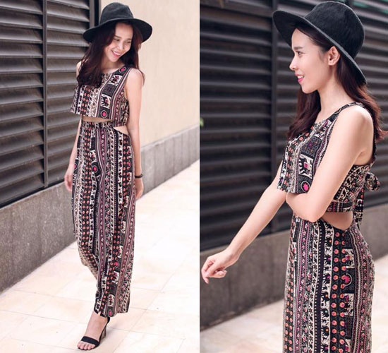 Với việc giảm cân thành công, áo hai dây khoe vai mềm mại,  thon thả thường xuyên được Lưu Hương Giang lựa chọn.