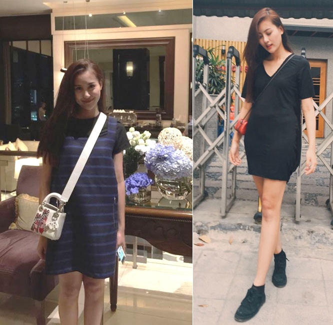 Dáng váy liền thân được Hà Lade linh hoạt lựa chọn. Lúc là váy dáng suông  thoải mái, khi là váy ôm khoe đường cong gợi cảm. Để diện mạo thêm  thời trang, cô nàng cũng khéo mix thêm túi xách nhỏ xinh ấn tượng đi cùng.