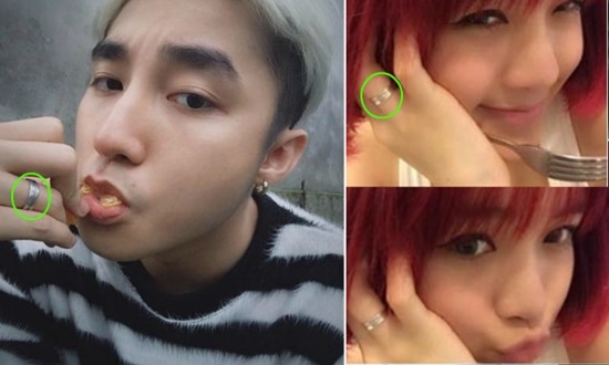 Sơn Tùng và Thiều Bảo Trâm vô tình để lộ nhẫn đôi.