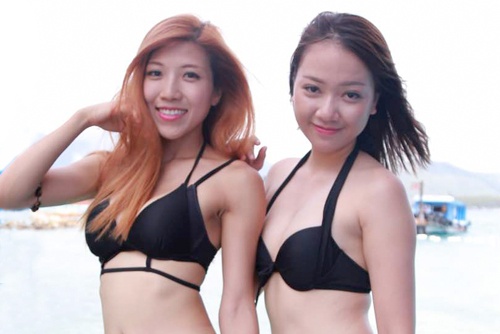 Hai Bang - Trang Phap khoe dang voi bikini o Cuoc dua ky thu hinh anh