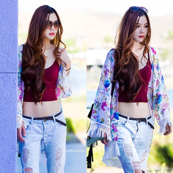 Bạn hoàn toàn có thể phô diễn vòng eo những ngày thu mát mẻ với những thiết kế crop top. Ngoài ra, bạn nên mix thêm chiếc áo khoác nhẹ bên ngoài để hợp thời tiết.