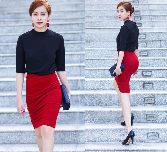 Sở hữu thân hình thanh mảnh đáng mơ ước như Hoàng Thùy Linh  bạn hoàn toàn có thể diện chân váy bút chì ôm sát khoe đường cong.