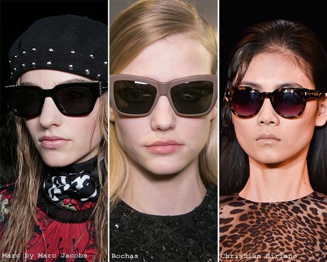 Kính râm tròng sẫm    Trong các sô trình diễn thời trang mùa xuân và mùa hè, chúng ta bắt gặp những kính râm màu sáng, đa sắc, ít thấy màu sẫm. Nhưng các sô diễn thời trang thu đông thì màu sẫm chiếm ưu thế. Gọng dày và tròng sẫm đều được ưa chuộng trong mùa thu năm nay.