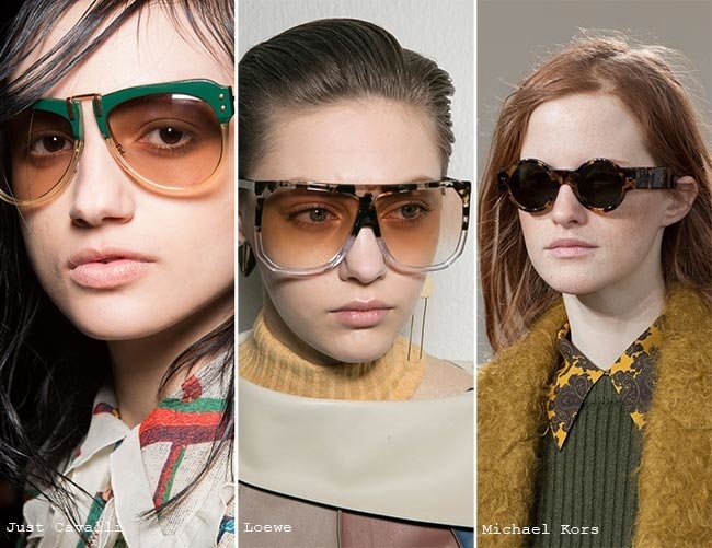 Làn sóng kính râm cổ điển    Chúng ta thấy sự xuất hiện trở lại của những cặp kính râm thời trước vào những thập niên 1960 và 1970. Đó là những cặp  kính râm tông màu dịu, có gọng vuông và tròng hiệu ứng ombre.