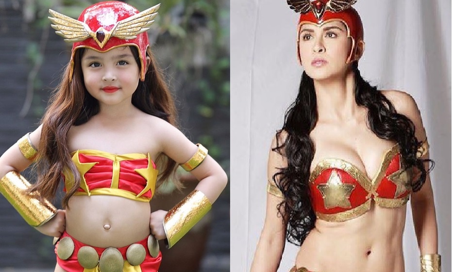 Con gai Marian Rivera cosplay vai dien de doi cua me hinh anh