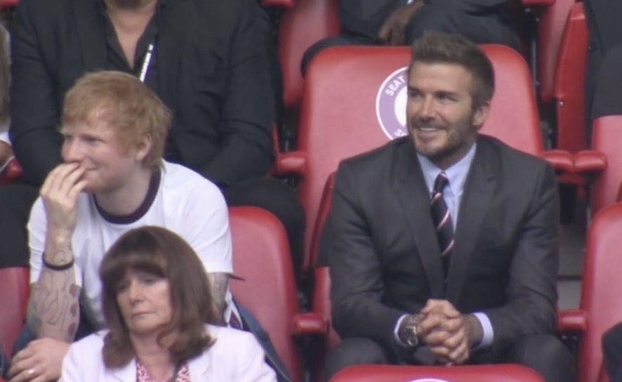 David Beckham va Ed Sheeran xem tran Anh - Duc hinh anh