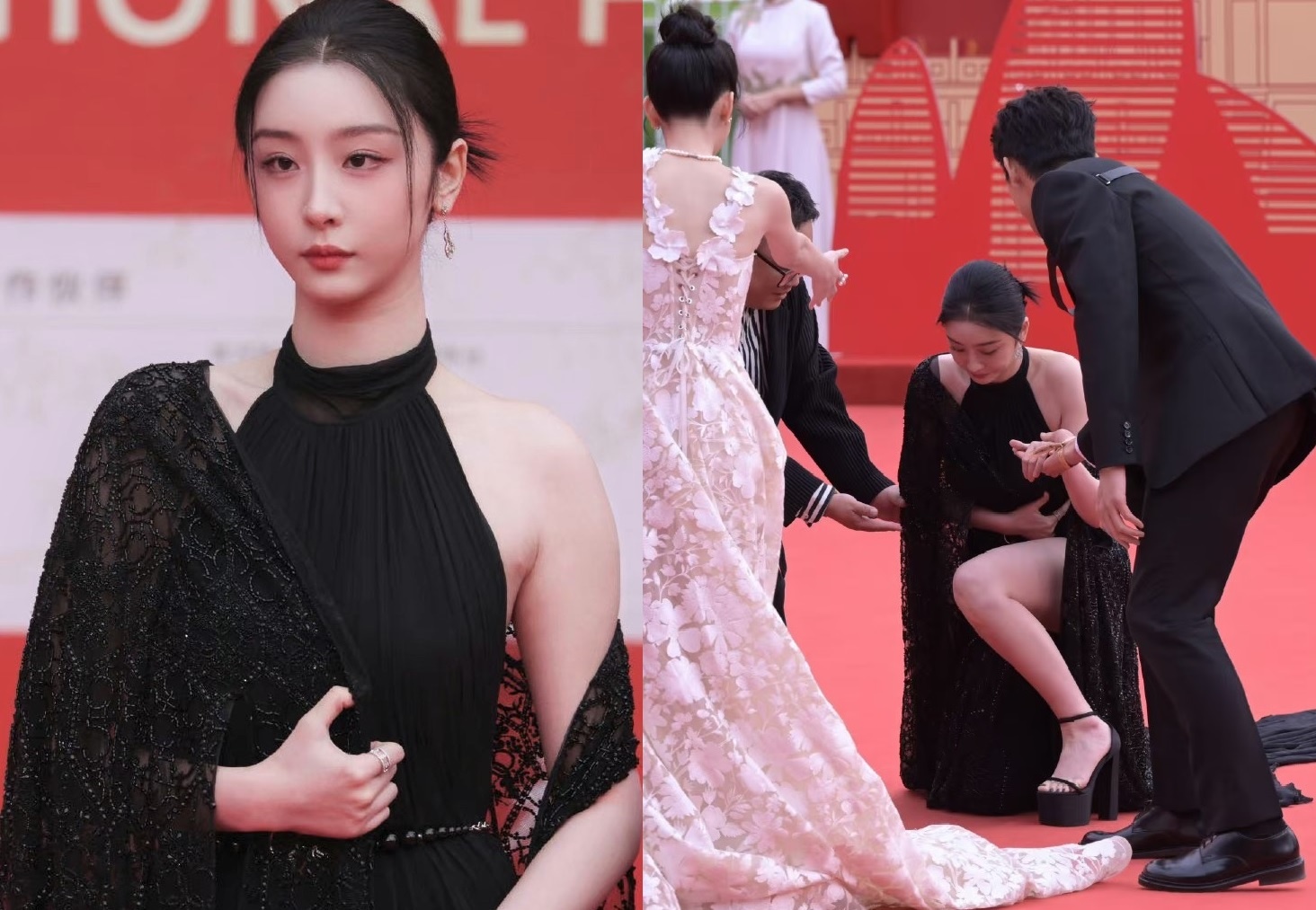 Nu than tuong Trieu Tieu Duong vap nga tren tham do hinh anh