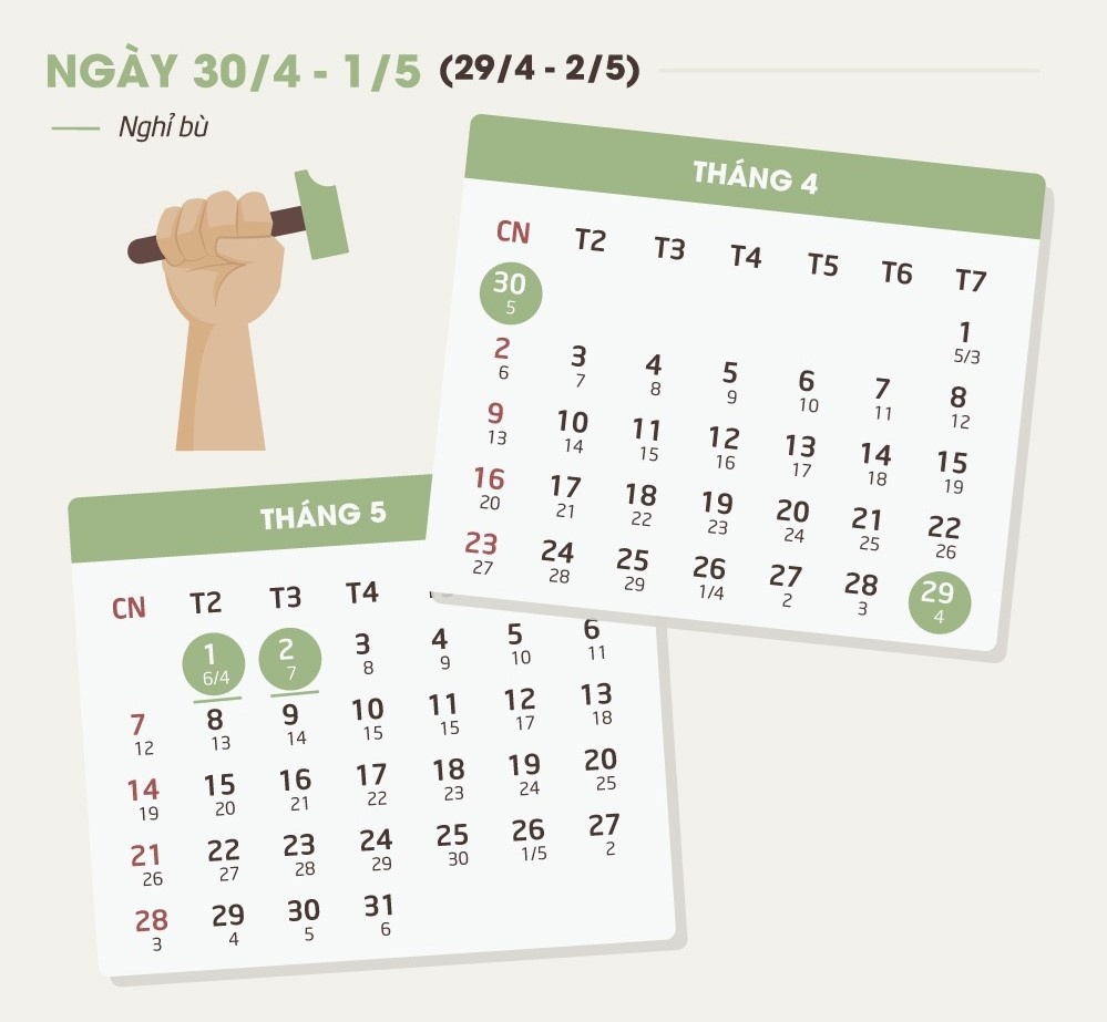 lịch nghỉ lễ 30/4-1/5 ảnh 1 lich nghi le 30/4-1/5 anh 1