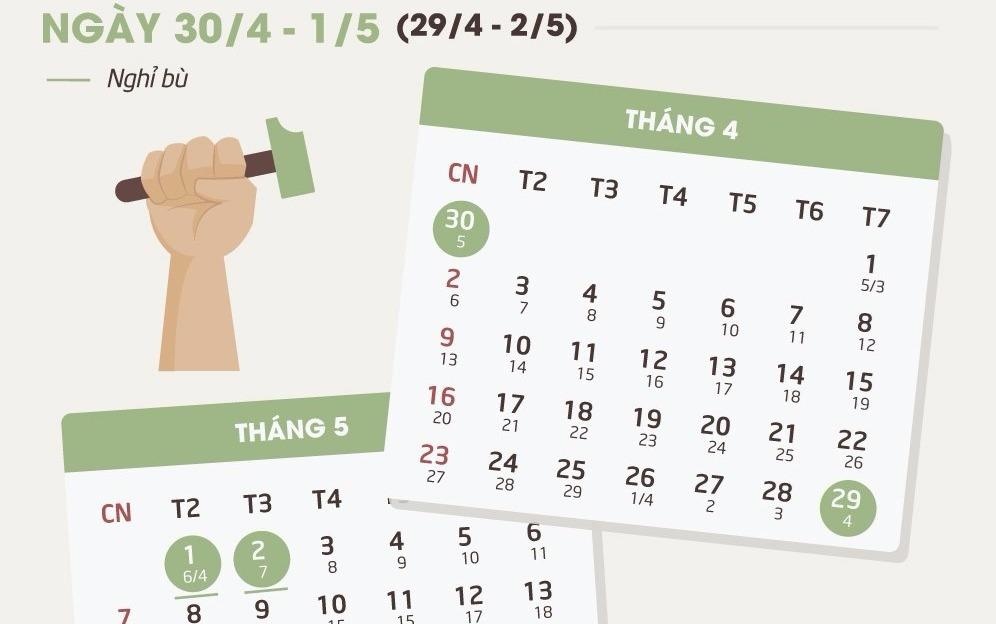 Lich nghi ngay 30/4 va Quoc te lao dong 1/5 hinh anh