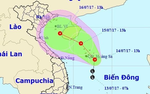 Ap thap nhiet doi huong ve Bac Bo, gio giat manh cap 8 hinh anh