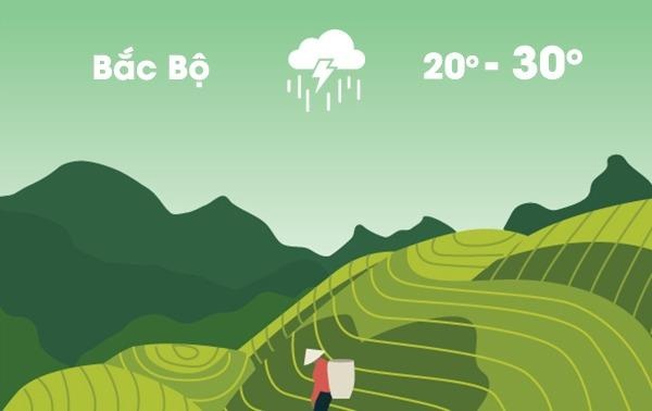 Thoi tiet ngay 25/4: Bac Bo mua to va gio manh vi khong khi lanh hinh anh