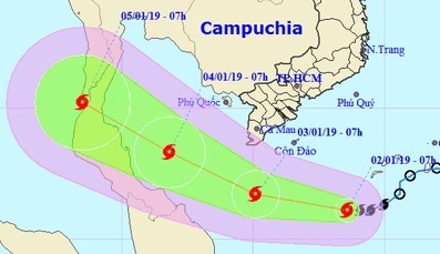 Bao so 1 huong vao dat lien Nam Bo truoc khi manh them hinh anh