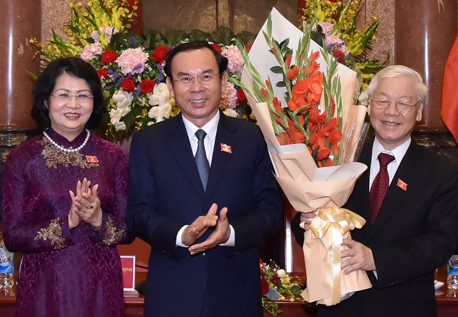 Tong bi thu, Chu tich nuoc Nguyen Phu Trong gap can bo Van phong CTN hinh anh