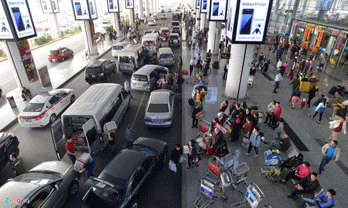 Mien phi cho oto don tra khach tai san bay hinh anh