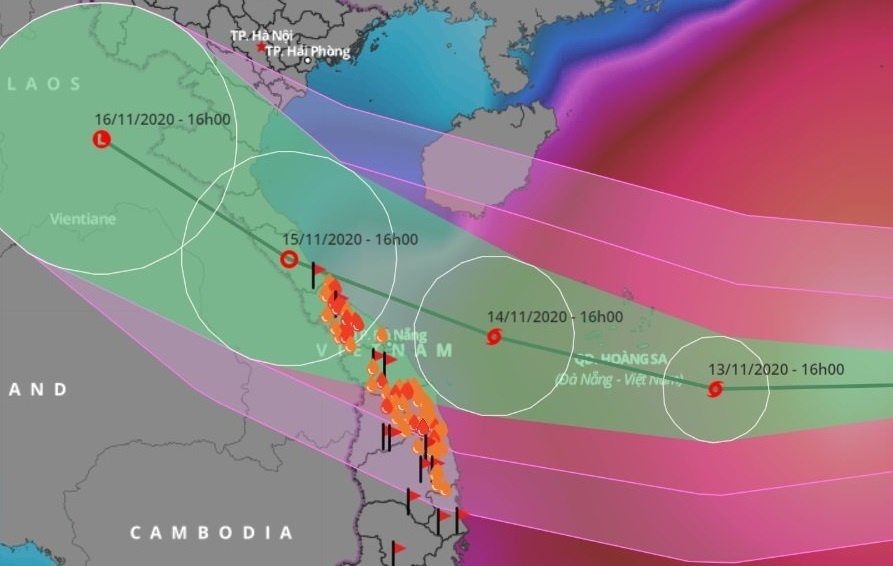 Bao Vamco se do bo khu vuc tu Ha Tinh den Thua Thien - Hue hinh anh