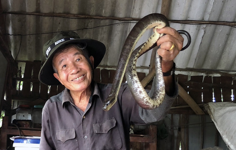 Doc dao cuoc 'di san' cua ong lao trong rung U Minh Ha hinh anh