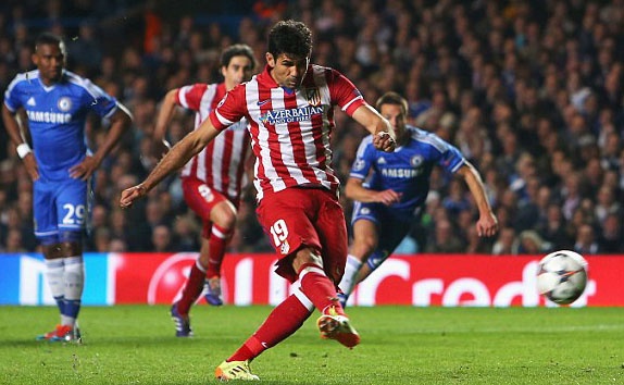 Diego Costa đã thực hiện thành công quả 11 m đem về chiến thắng cho Atletico Madrid.