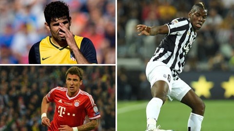 Pogba, Diego Costa và Mandzukic có mặt trong top 3
