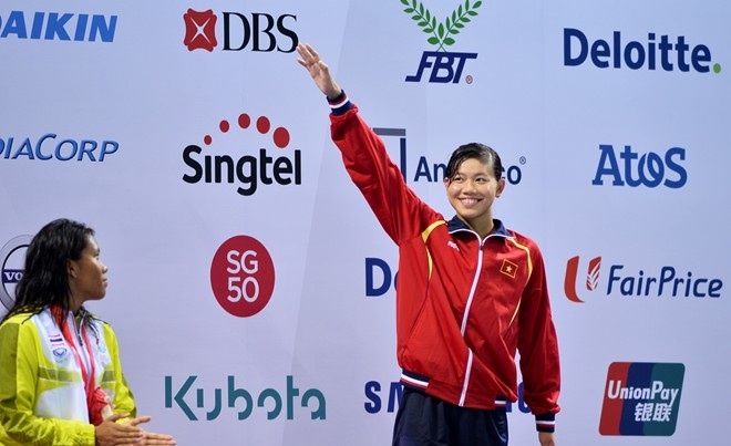 Phan thi cua Anh Vien o noi dung boi 200 m hon hop nu hinh anh