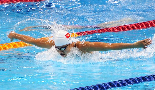 Anh Vien pha sau ky luc SEA Games o noi dung 200 m boi buom hinh anh