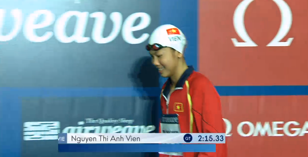 Phan thi 200 m hon hop cua Anh Vien o Cup the gioi hinh anh