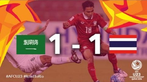 Tong hop tran dau: U23 A-rap Xe-ut 1-1 U23 Thai Lan hinh anh