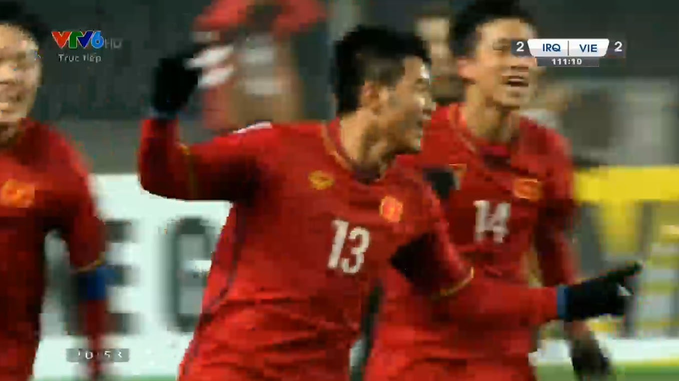 Ban thang cua Ha Duc Chinh vao luoi U23 Iraq hinh anh