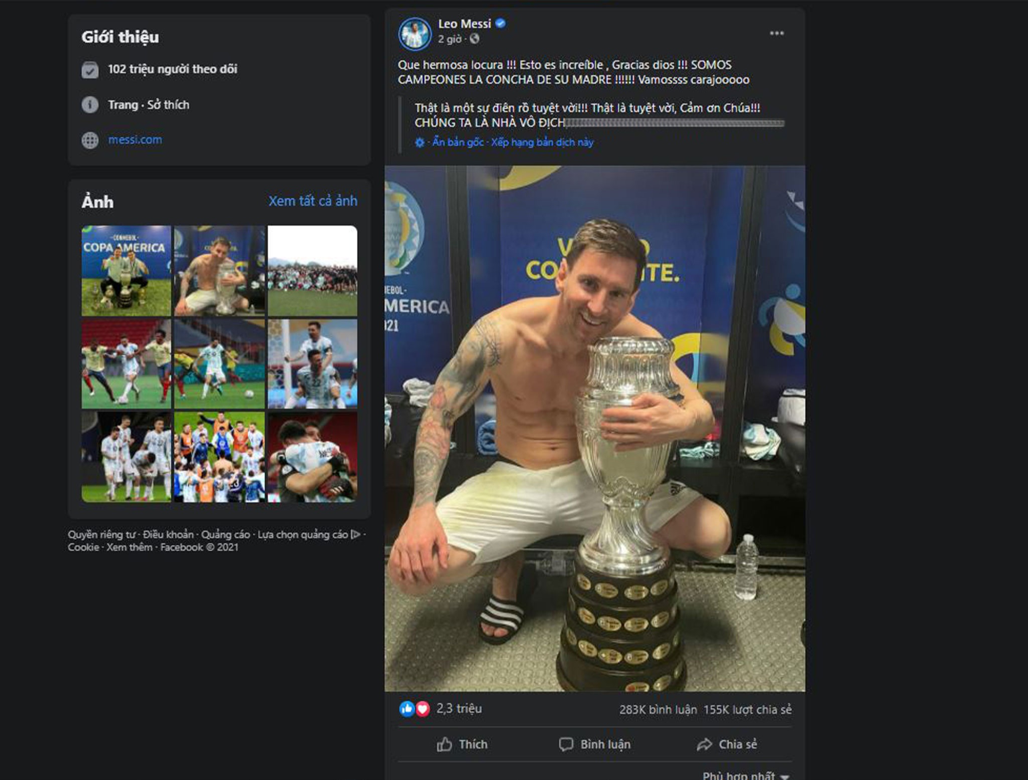 Messi chui the tren mang xa hoi anh 1