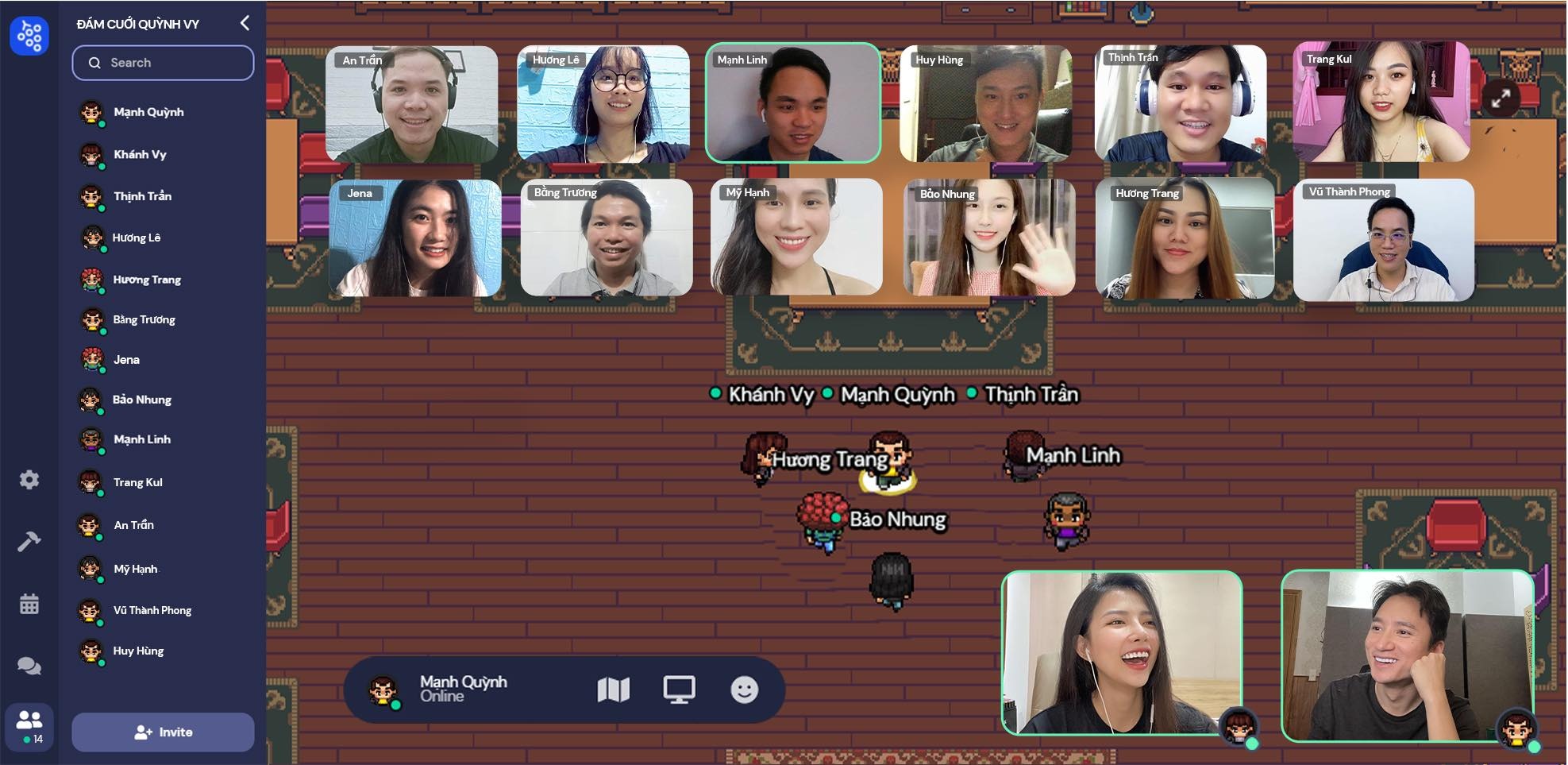 Phan Manh Quynh khoe dam cuoi gia tren ung dung hop online hinh anh