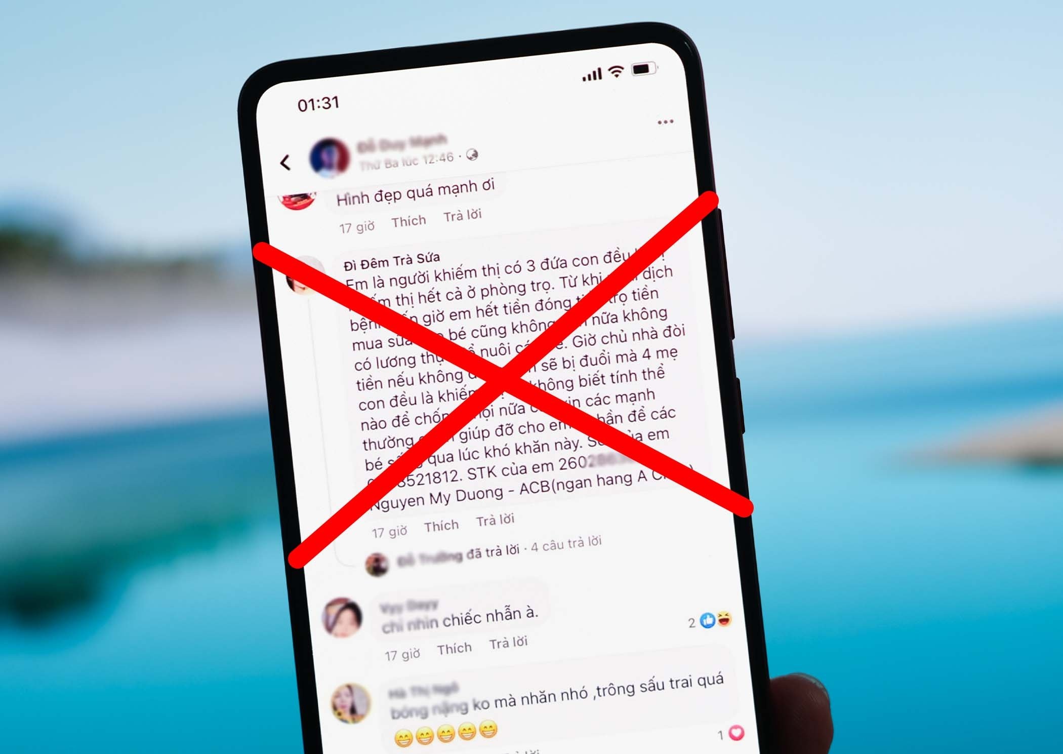 Ke gian gia mao nguoi ngheo de xin cuu tro tren mang hinh anh