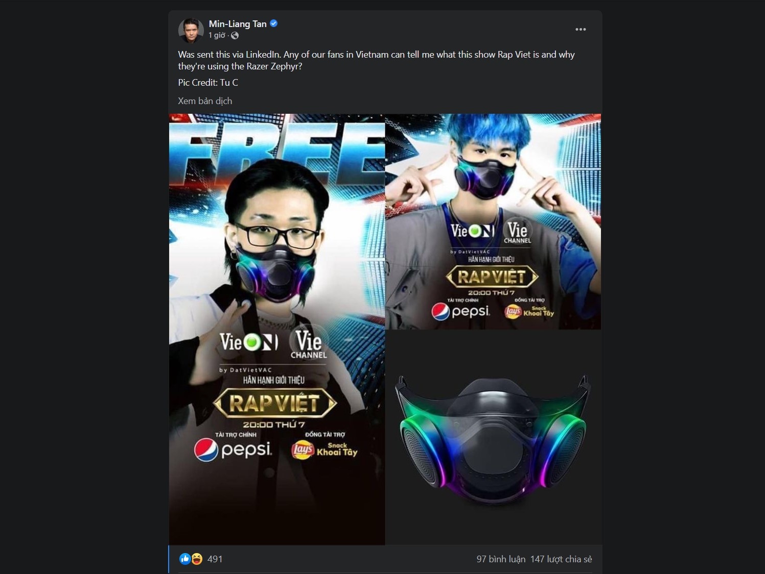 CEO Razer thac mac ve chiec khau trang xuat hien trong rap viet anh 1