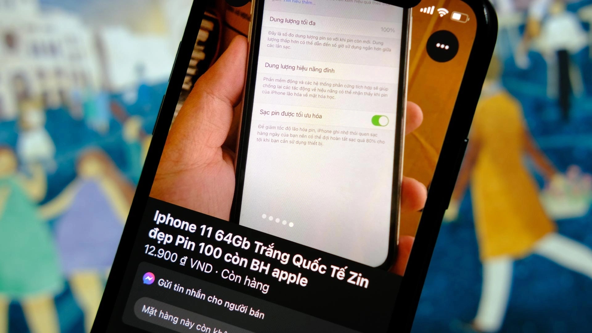 kich pin iphone cu 100% anh 2