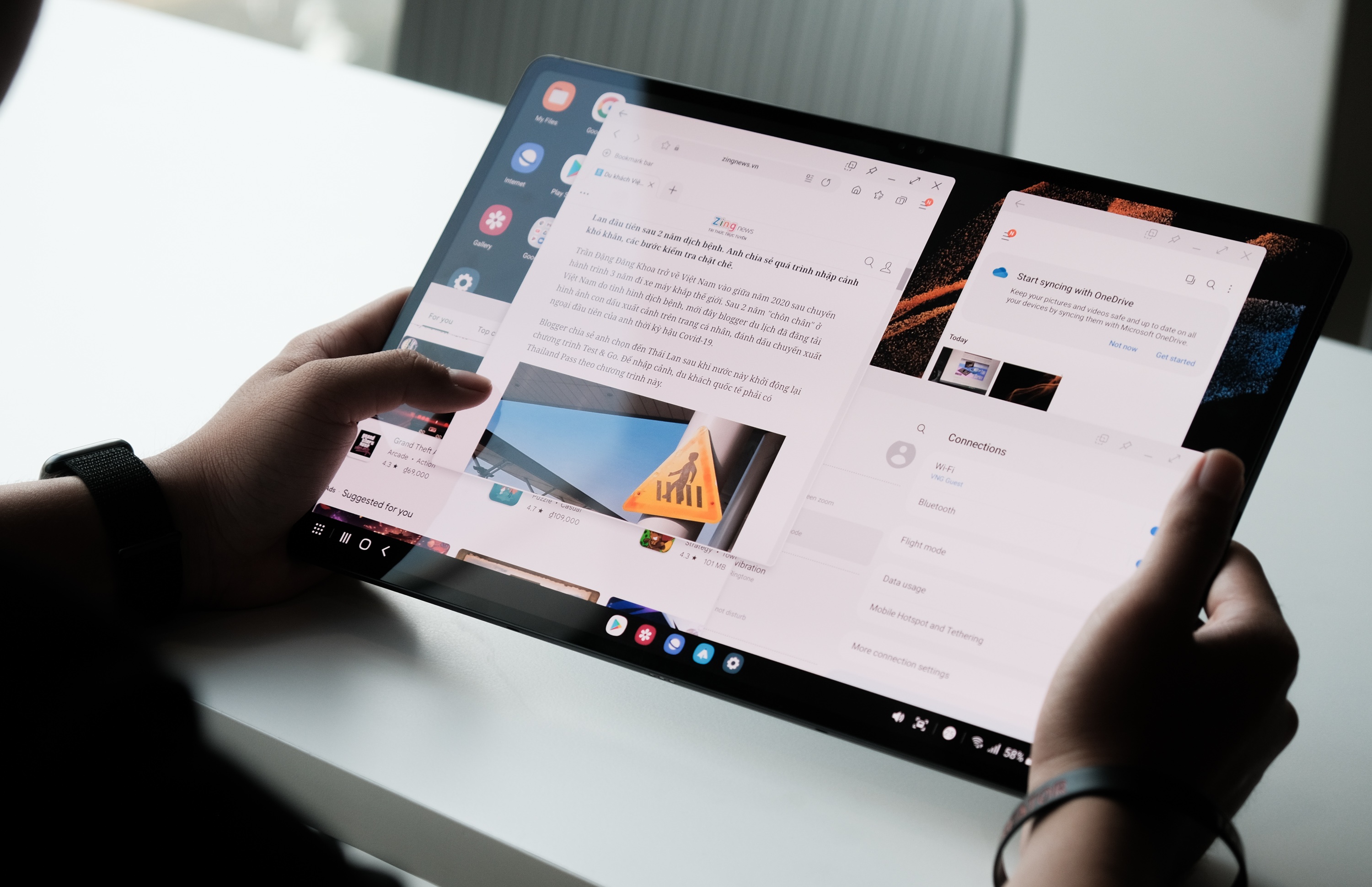 tablet lam viec anh 9