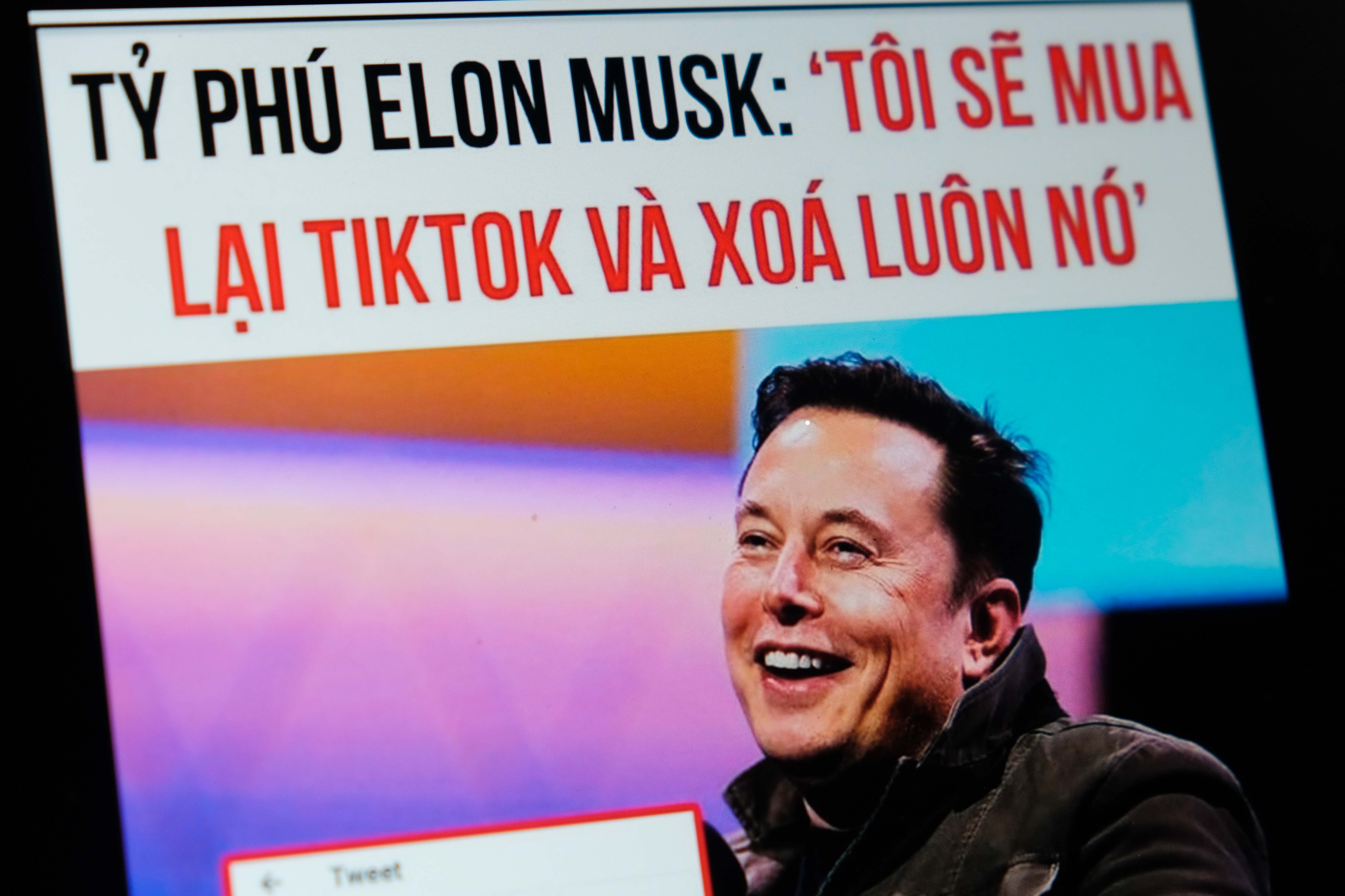 'Elon Musk doi mua lai va xoa TikTok' la tin gia hinh anh