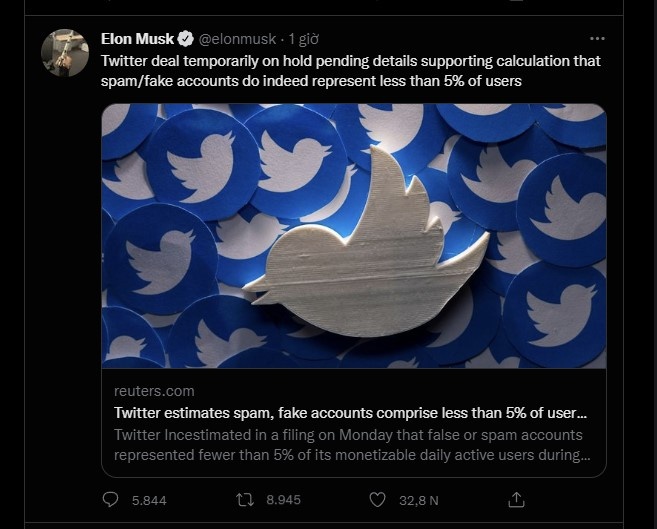 Elon Musk hoan mua lai twitter anh 1