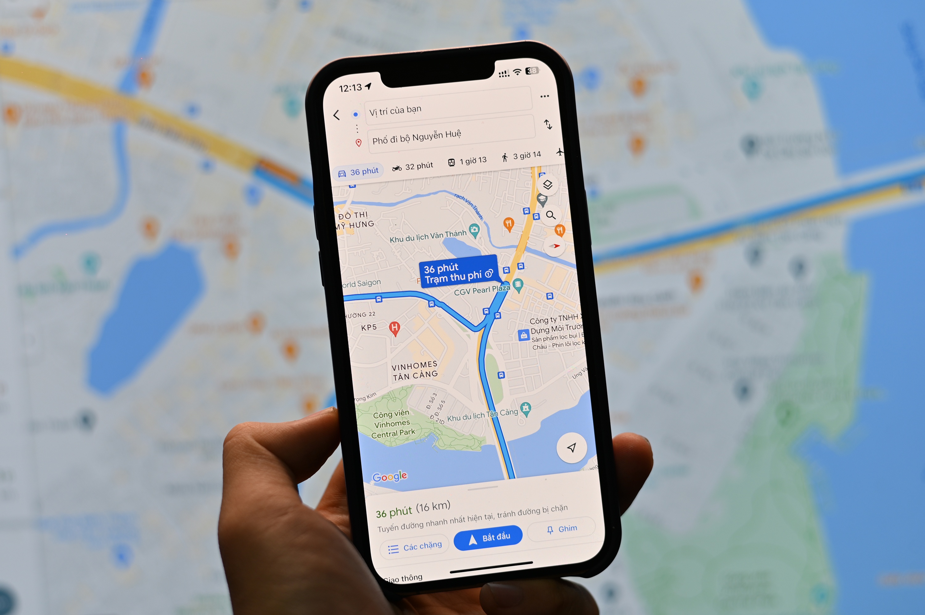 Google Maps sua loi chi duong qua cau vuot Nguyen Huu Canh hinh anh