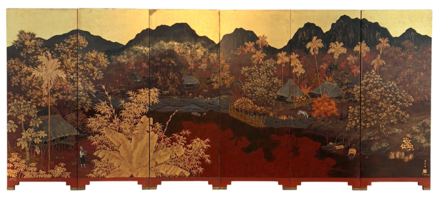 Son mai Viet Nam,  dau gia nghe thuat,  trieu euro,  nghe thuat Viet,  binh phong son mai,  dau gia Paris anh 3