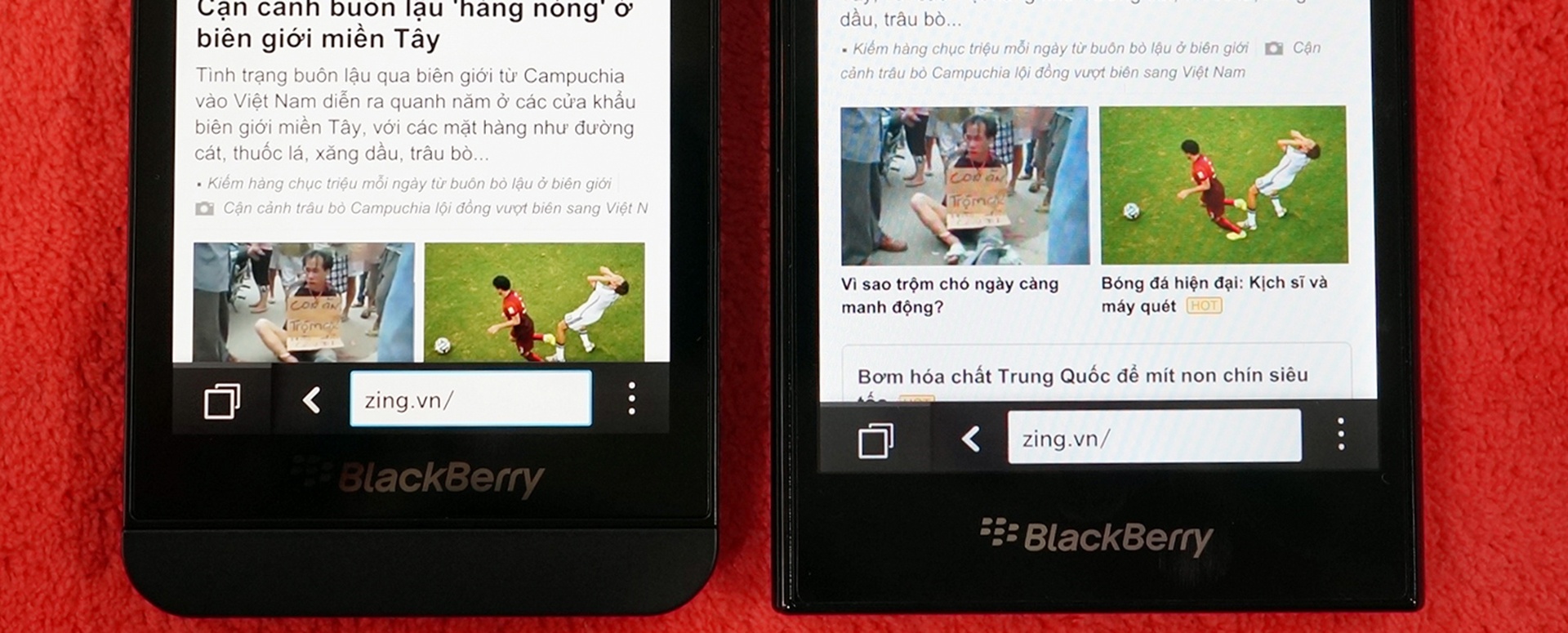Phần dưới và logo của BlackBerry Z3 mang lại sự liền lạc, không bị trống một khoảng so với BlackBerry Z10.