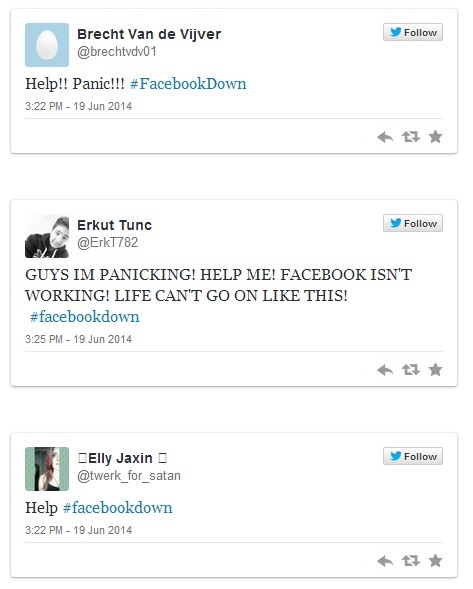 Nhiều người dùng của Facebook đã lo lắng thái quá khi lên Twitter 