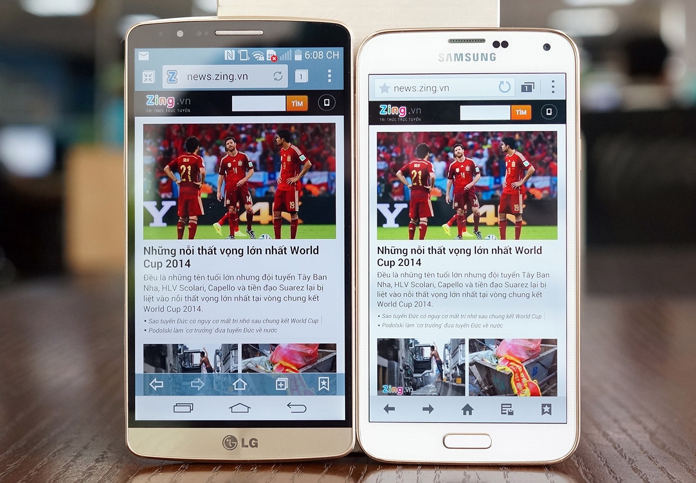 LG G3 va Galaxy S5 man hinh 2K do kha nang hien thi hinh anh