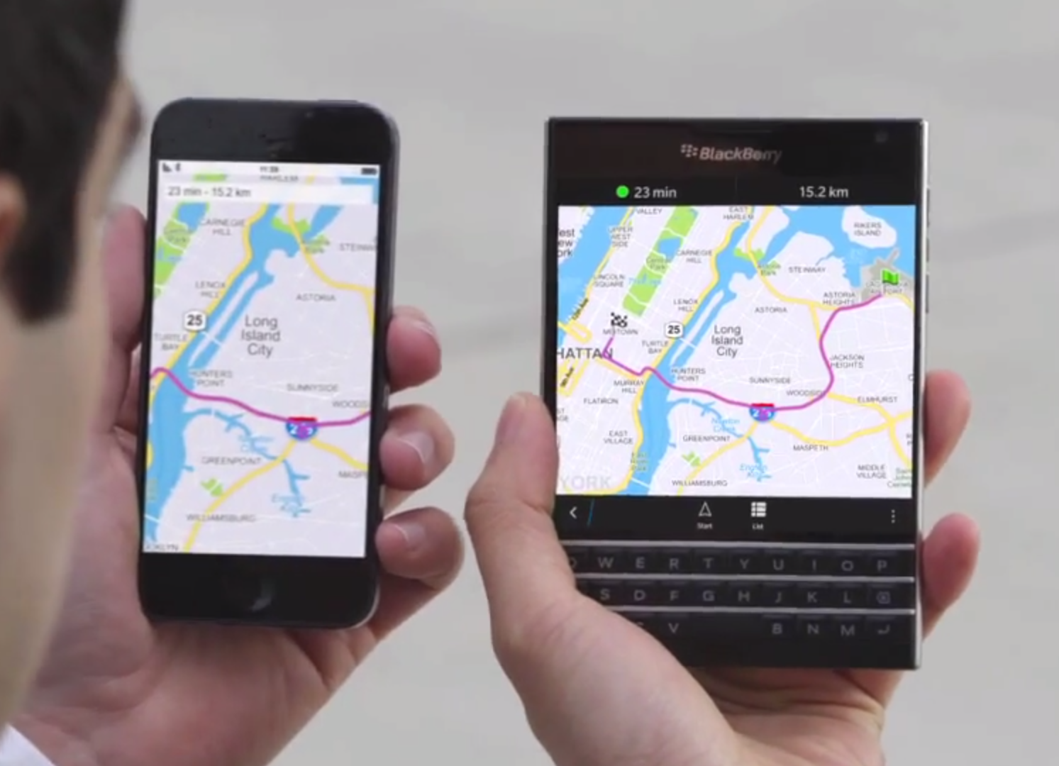 BlackBerry Passport da deu iPhone trong video quang cao moi hinh anh