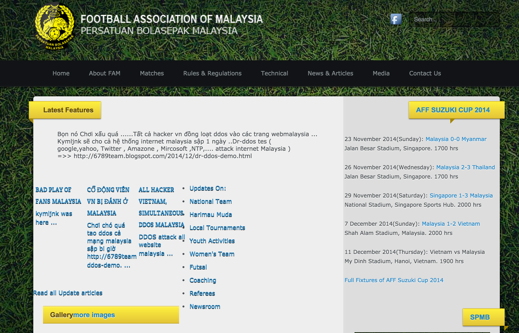 Website lien doan bong da Malaysia bi tan cong hinh anh