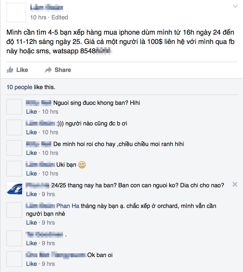 Nhiều người Việt tại Singapore sẵn sàng xếp hàng thuê để kiếm tiền.