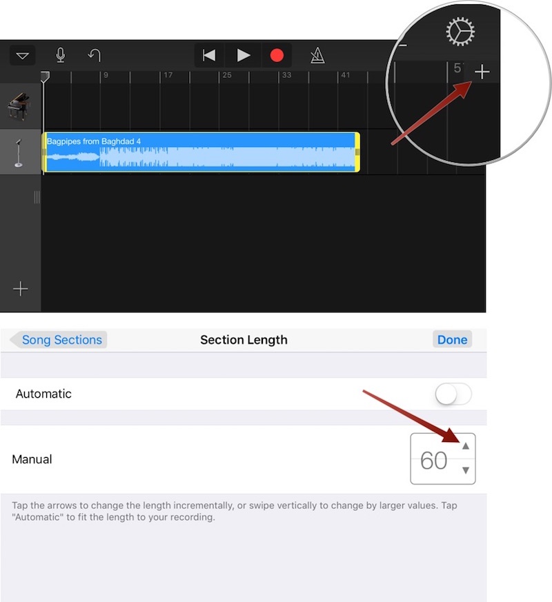 Add Bars - Garage Band