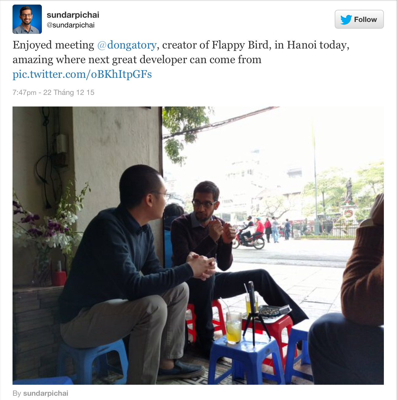 CEO Google khoe anh tra chanh via he Ha Noi len Twitter hinh anh